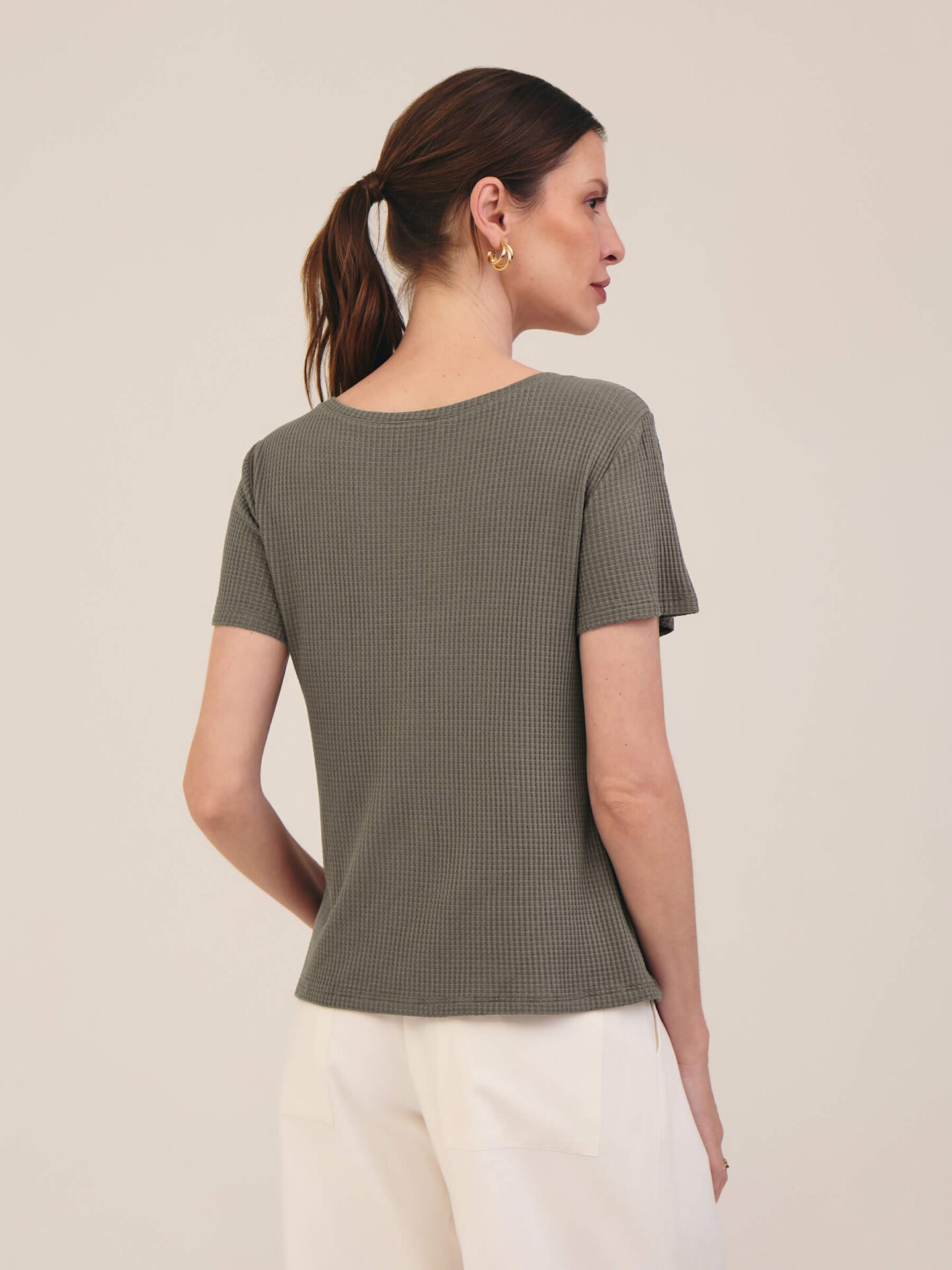 Blusa Voa Viscose Sustentável Khaki Escuro