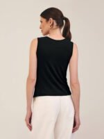 Regata Drapeada Viscolinen Preto